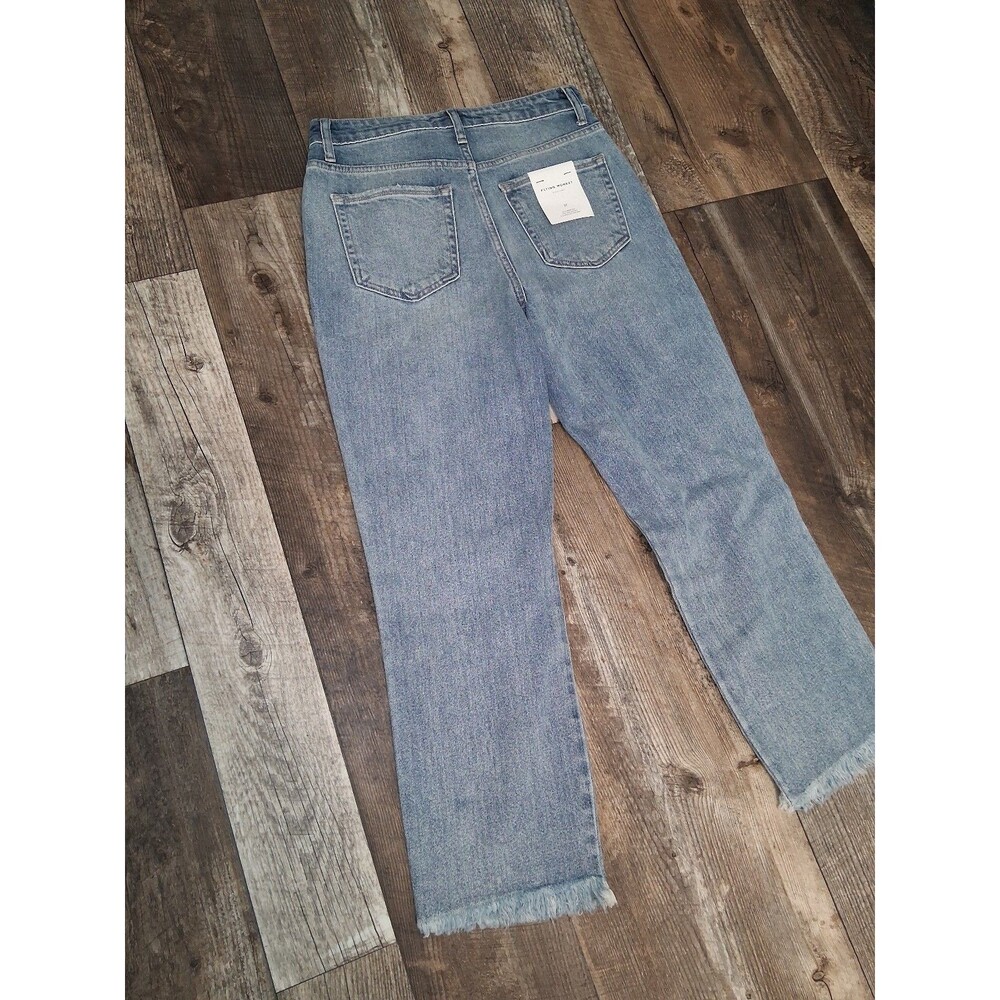 NWT Flying Monkey "Apart" High Rise Mom Jean Y3920 Distressed Straight Cropped - Picture 7 of 12